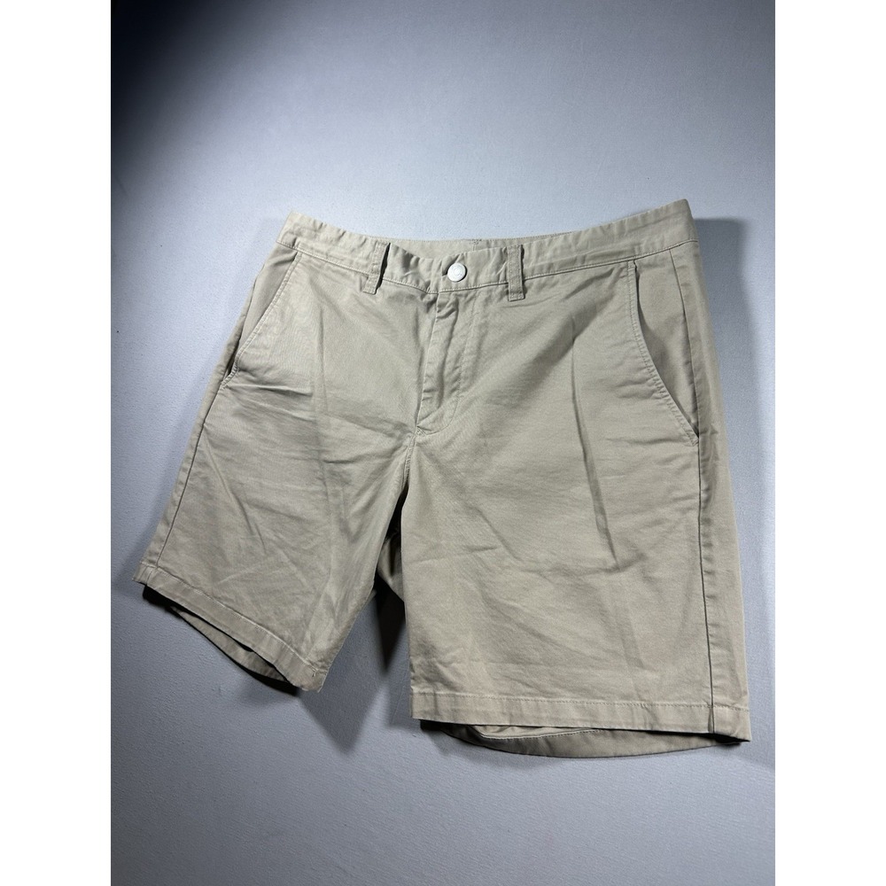 BONOBOS Mens Size 33 Standard 7 inch Stretch Washed Chino Khaki Shorts Beige